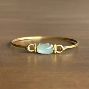 Cabochon Aquamarine Rectangle Bracelet