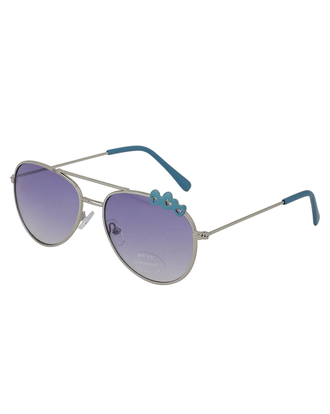 Carlton London Purple Lens & Silver-Toned Aviator Sunglasses With Uv Protected Lens For Girl