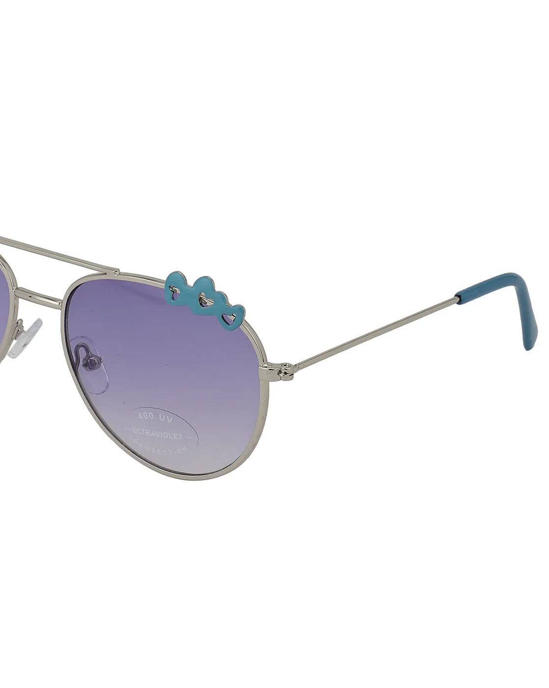 Carlton London Purple Lens & Silver-Toned Aviator Sunglasses With Uv Protected Lens For Girl