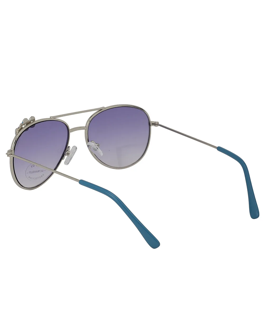 Carlton London Purple Lens & Silver-Toned Aviator Sunglasses With Uv Protected Lens For Girl