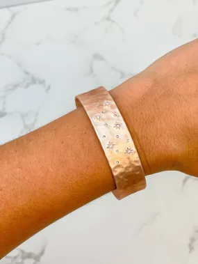 Celestial Metal Cuff Bracelet - Rose Gold