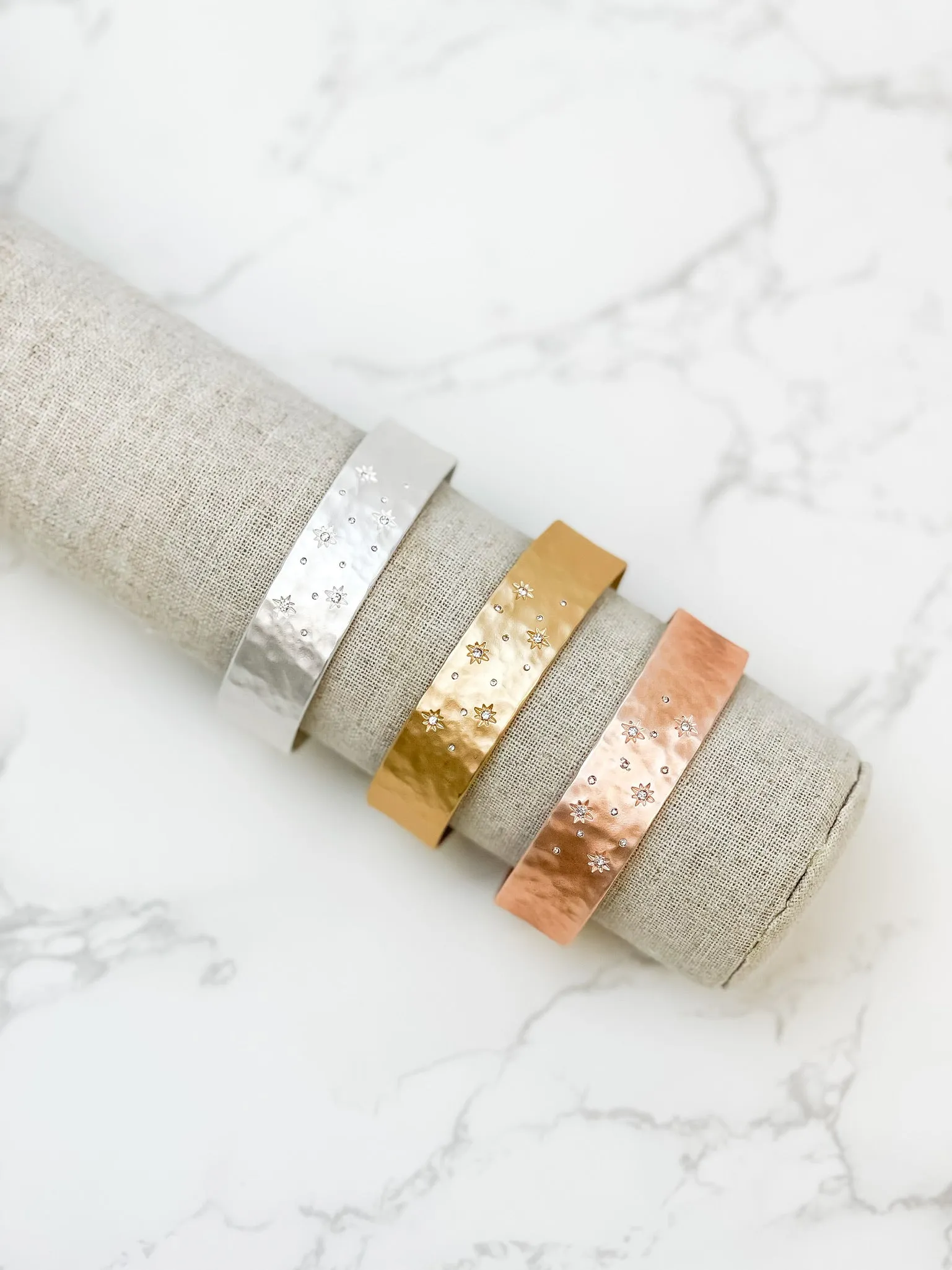 Celestial Metal Cuff Bracelet - Rose Gold