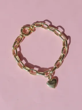 Chain with Heart Bracelet, 925 Sterling Silver