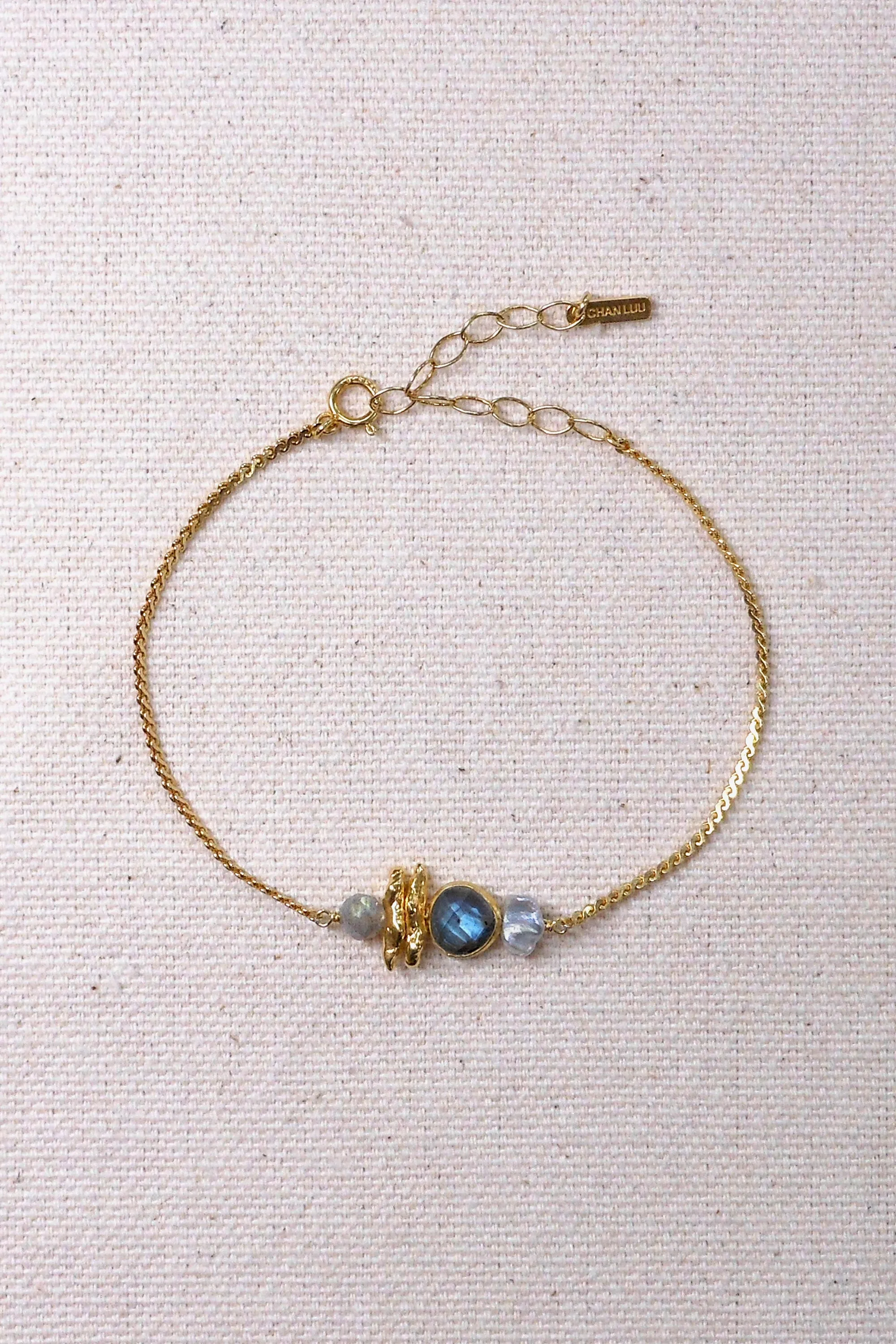 Chan Luu Aquamarine Gold Meso Bracelet