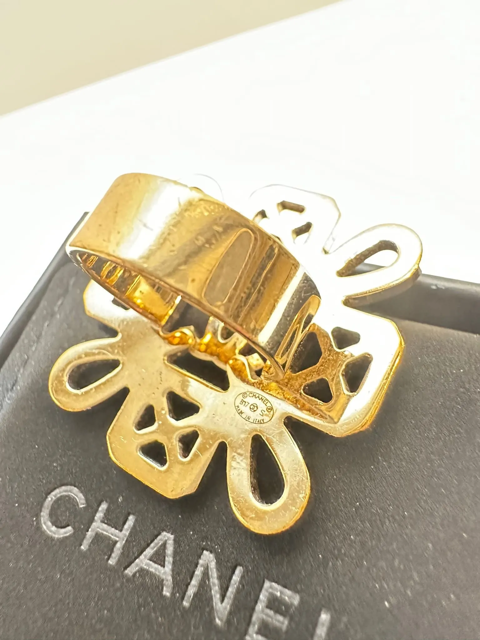 Chanel 17S 2017 Square Crystal Cocktail Ring Size 6 1/4 hi