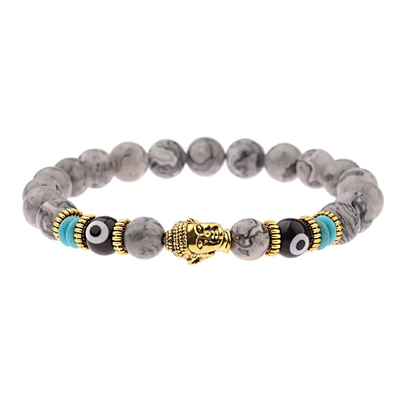 Charm Buddha & Evil Eye Bracelet