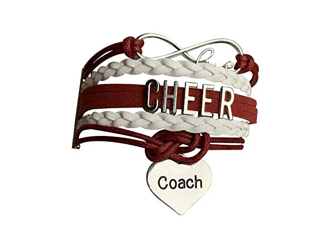 Cheer Coach Infinity Bracelet - Pick Colors & Charms