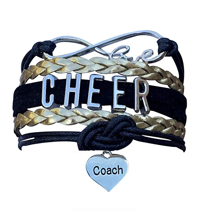 Cheer Coach Infinity Bracelet - Pick Colors & Charms