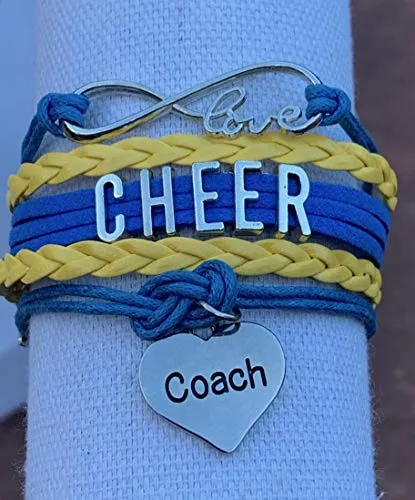 Cheer Coach Infinity Bracelet - Pick Colors & Charms