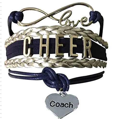 Cheer Coach Infinity Bracelet - Pick Colors & Charms