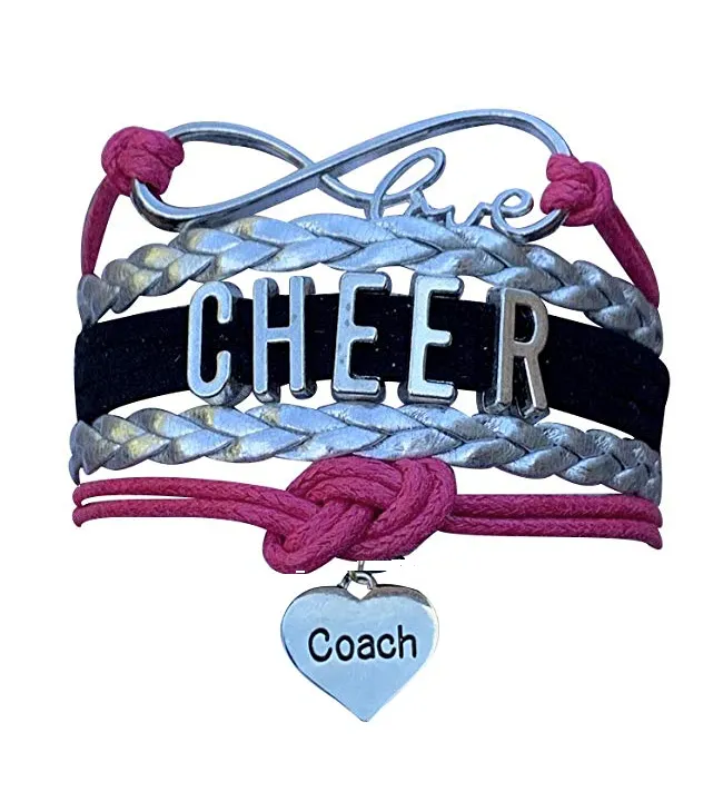 Cheer Coach Infinity Bracelet - Pick Colors & Charms