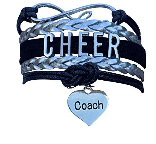 Cheer Coach Infinity Bracelet - Pick Colors & Charms