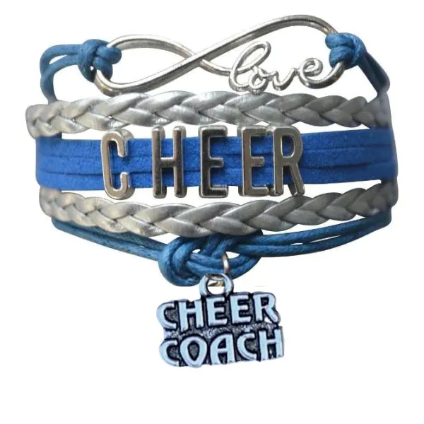 Cheer Coach Infinity Bracelet - Pick Colors & Charms