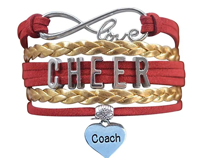 Cheer Coach Infinity Bracelet - Pick Colors & Charms