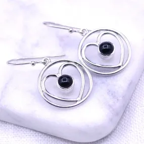 Circleheart Silver Earrings