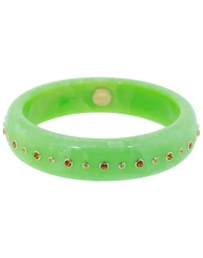 Citrine and Peridot Green Bakelite Bangle