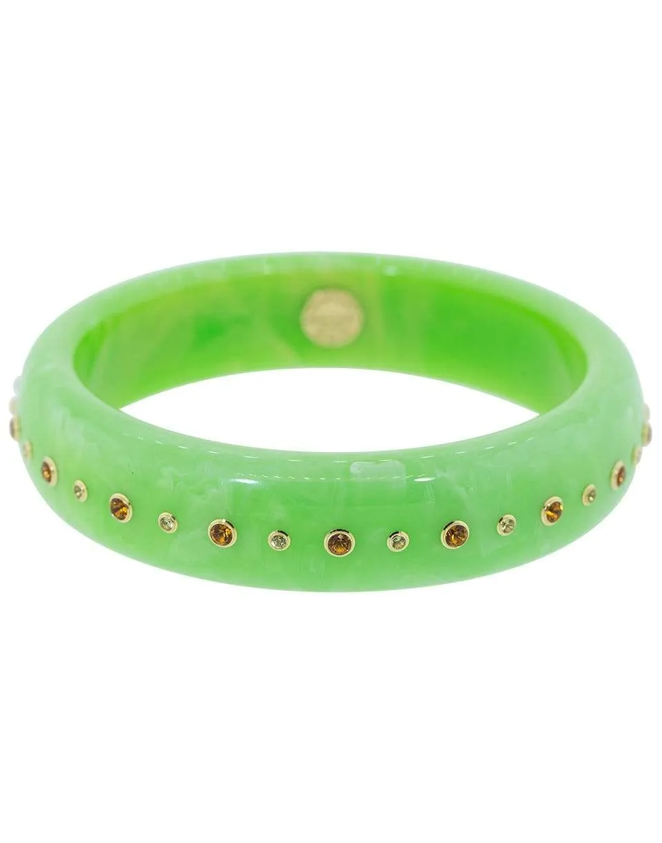 Citrine and Peridot Green Bakelite Bangle