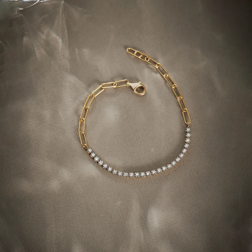 Classic Diamond Paperclip Bracelet