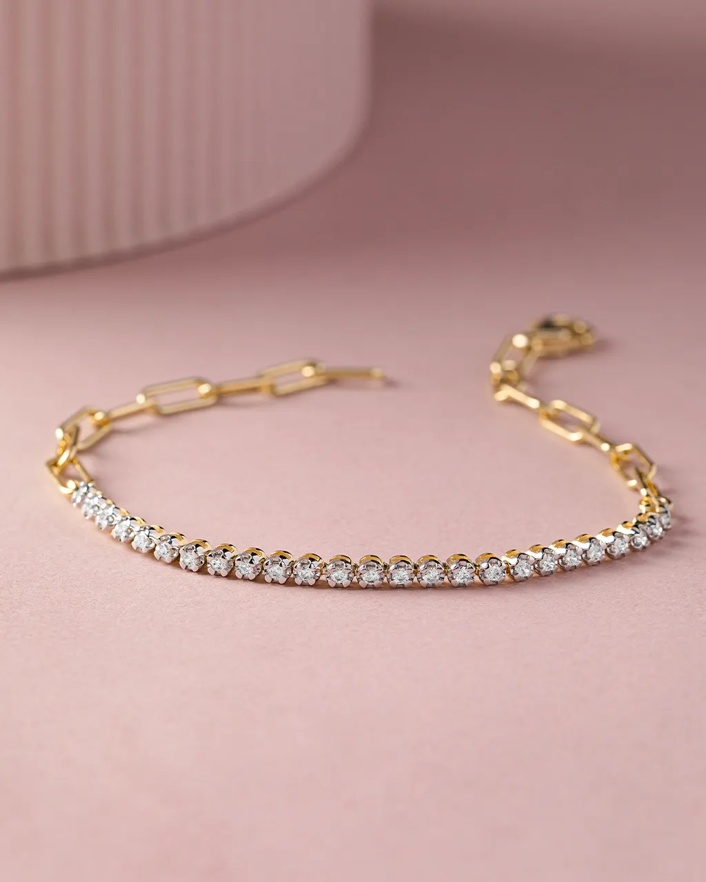 Classic Diamond Paperclip Bracelet