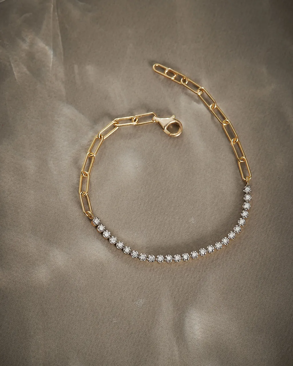 Classic Diamond Paperclip Bracelet