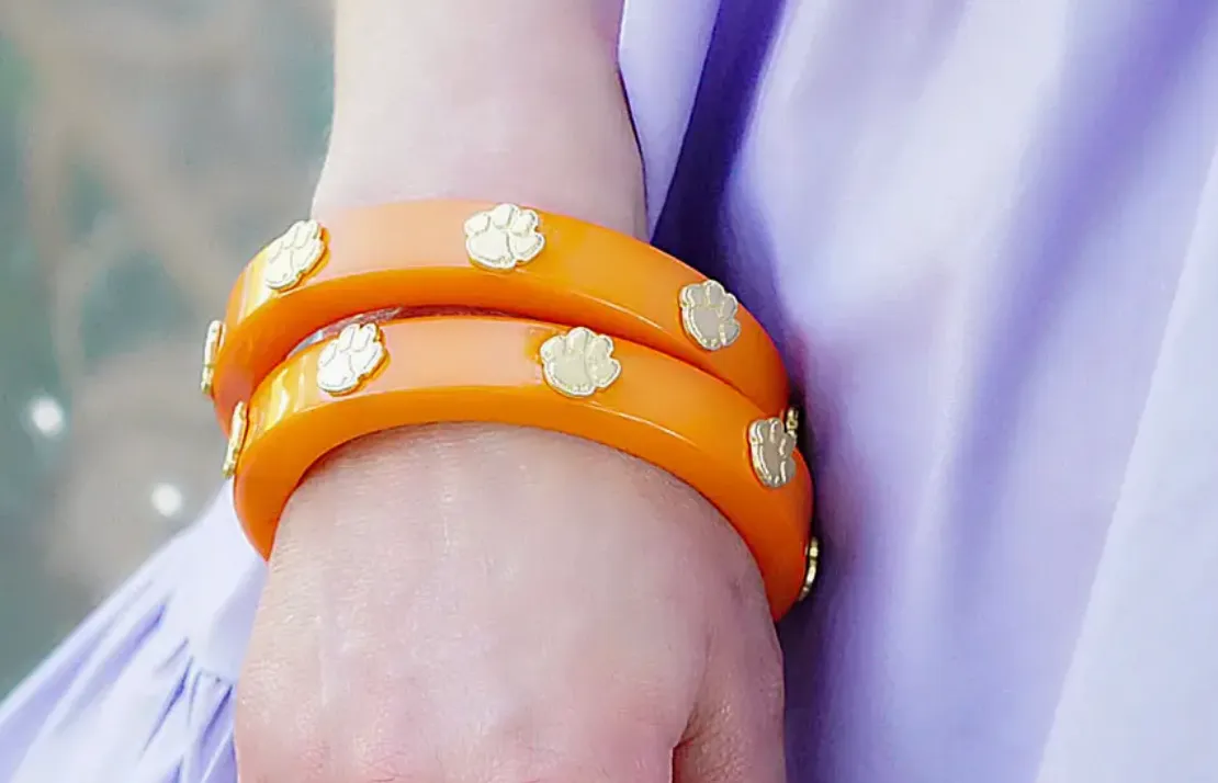 Clemson Tigers Resin Logo Bangle in Orange