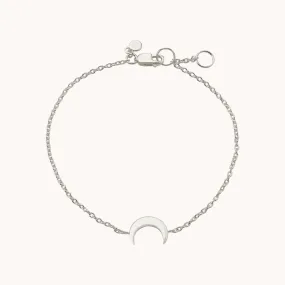 crescent moon bracelet silver - sterling silver