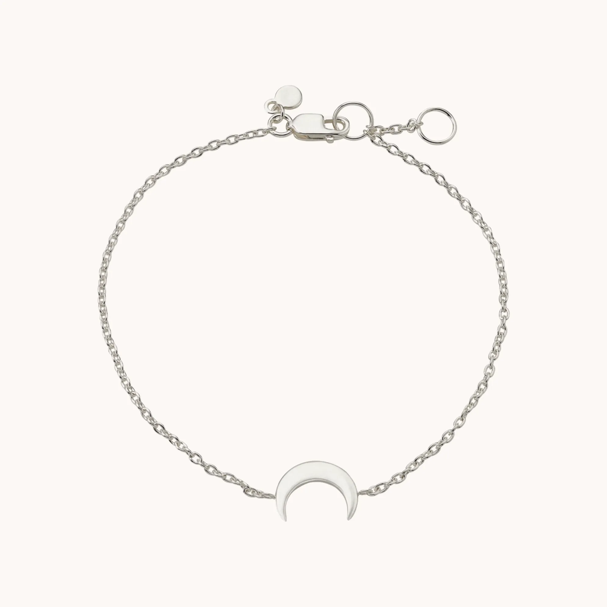 crescent moon bracelet silver - sterling silver