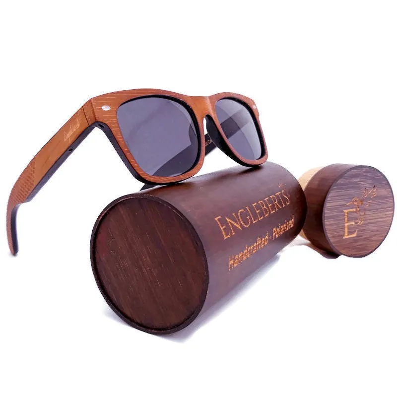 Crimson Engraved Polarized Sunglasses   Case