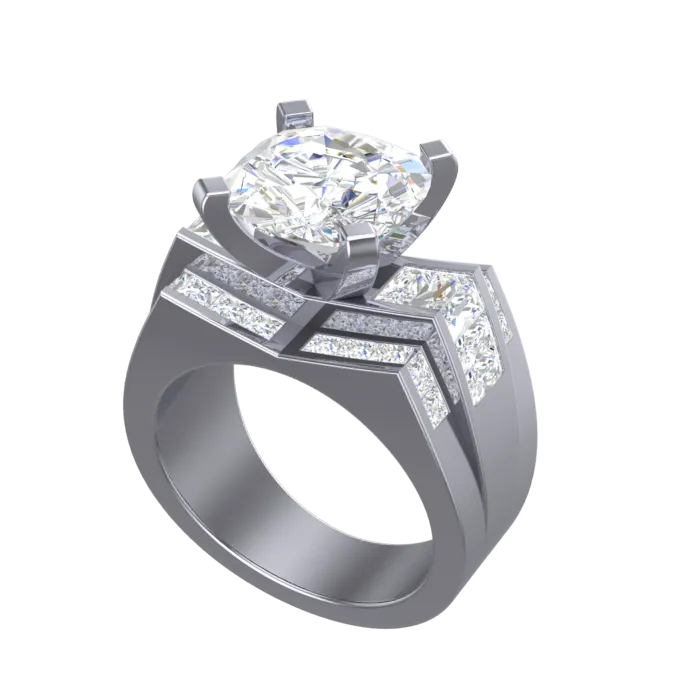 Cubic Zirconia Engagement Ring- Customer Designed Style 4115