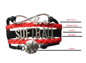 Custom Softball Infinity Bracelet- Create Your Own