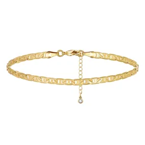 Dainty 14k Gold Adjustable Ankle Bracelets- Stud