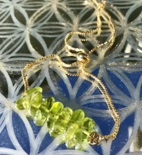 Dainty Bracelet Genuine Peridot Crystals