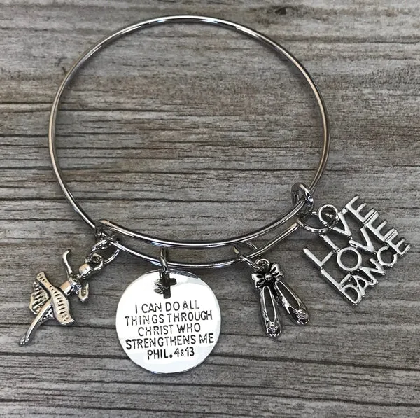 Dance Faith I Can Do All Things Through Christ Who Strengthens Me Bracelet