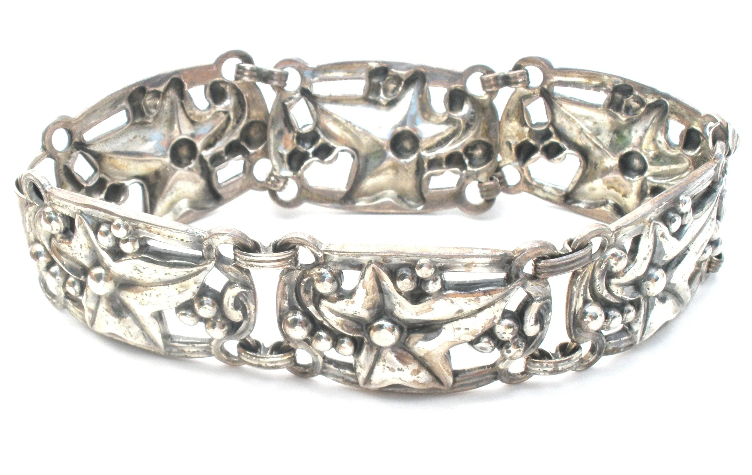 Danecraft Sterling Silver Leaf Bracelet Vintage