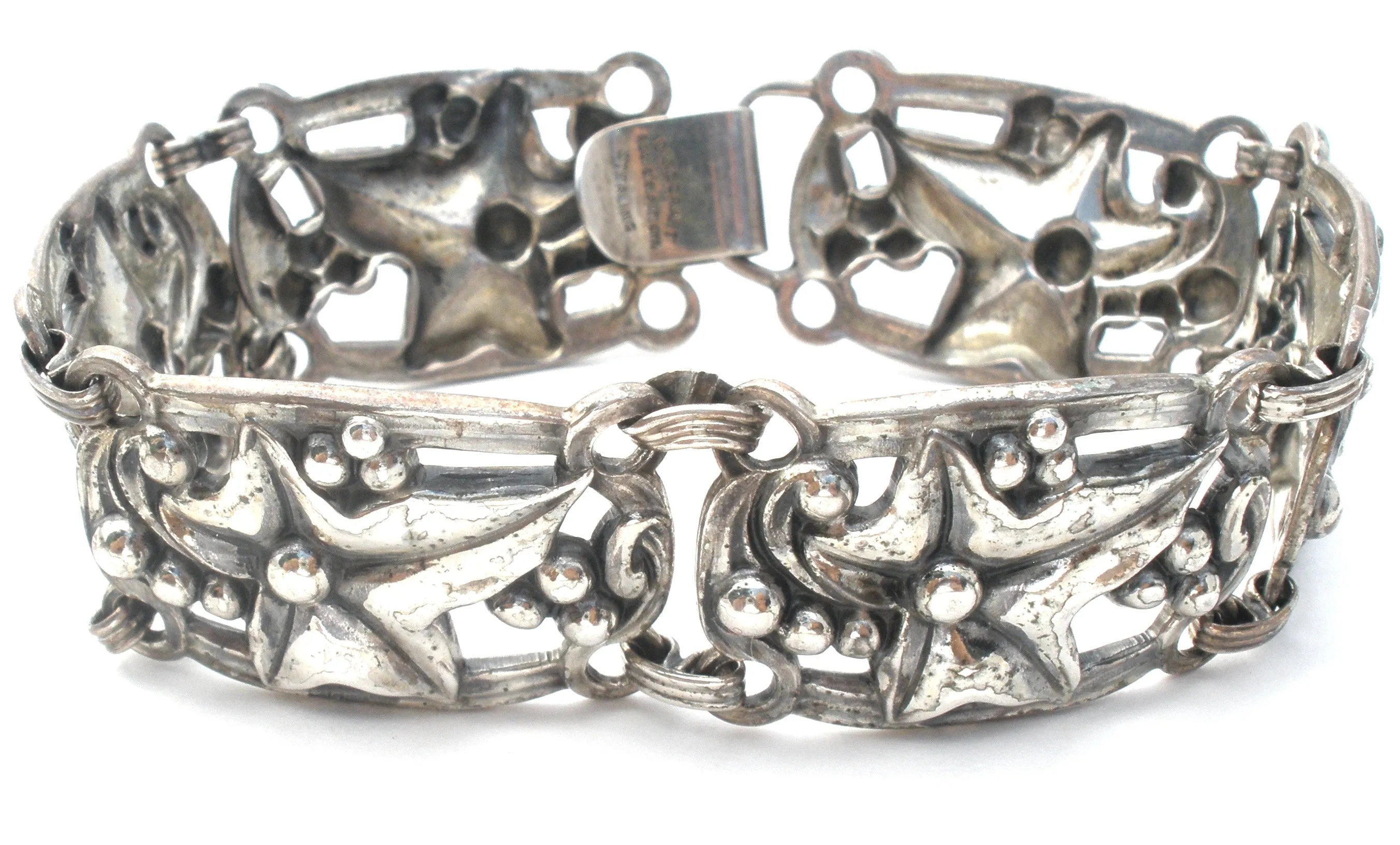 Danecraft Sterling Silver Leaf Bracelet Vintage