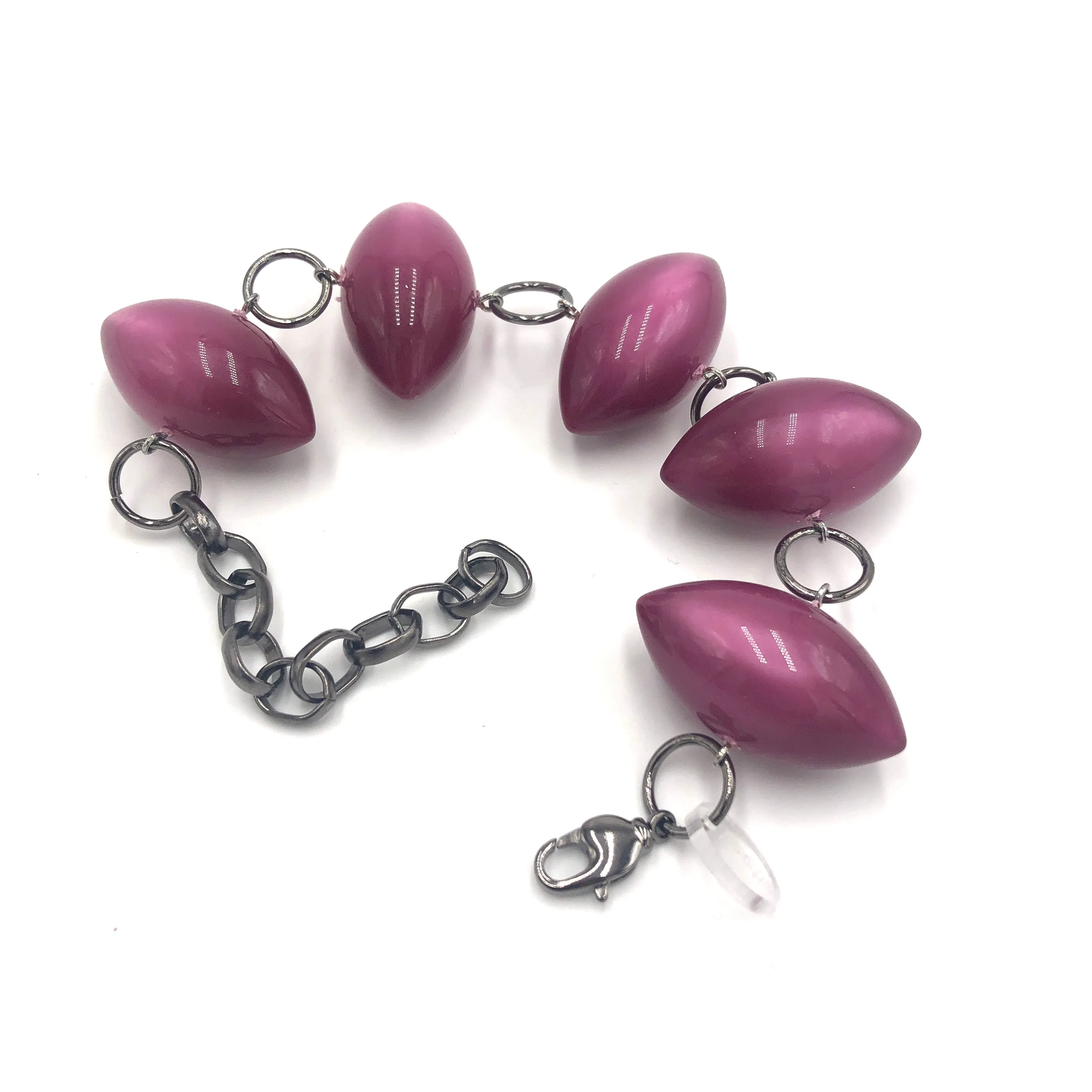 Deep Cranberry Moonglow Pod Stations Bracelet