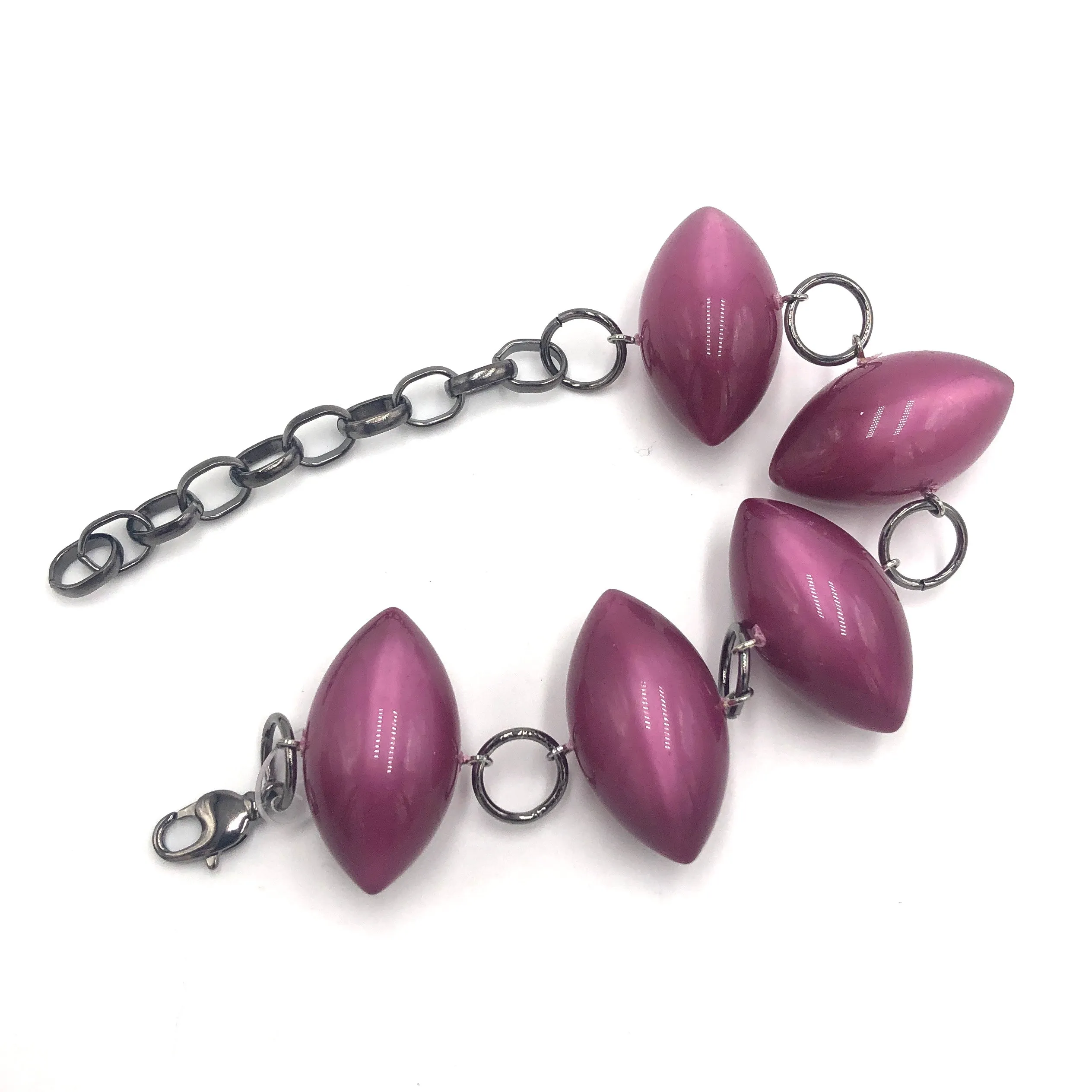 Deep Cranberry Moonglow Pod Stations Bracelet