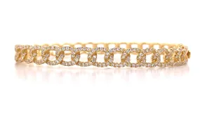 Diamond Link 1.15CT T.W. Gold Bangle Bracelet