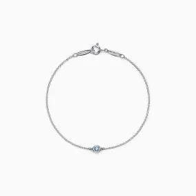 DIAMOND STERLING SILVER AQUAMARINE BUBBLE BRACELET