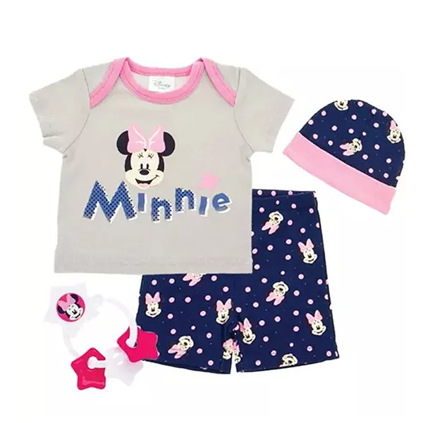 Disney 4 Piece Layette Set, Mickey & Minnie Mouse Infant Apparel Set