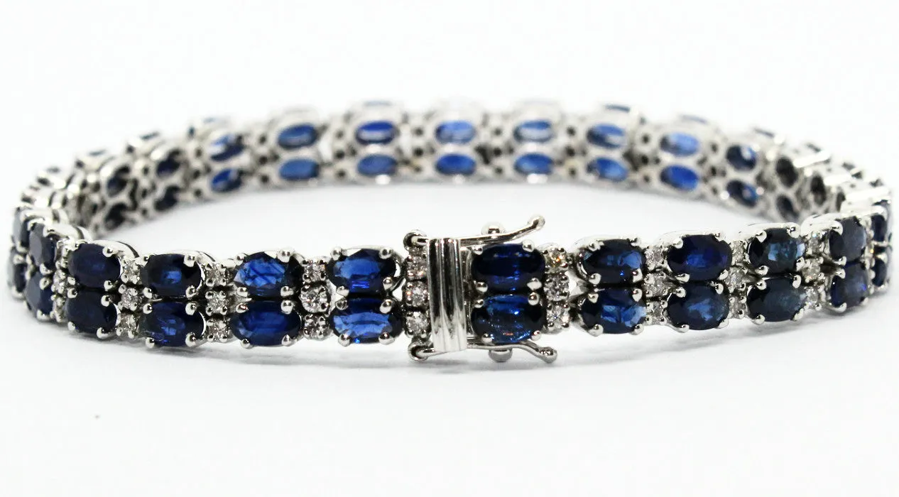 Double Row Sapphire & Diamond Bracelet Ad No. 1024