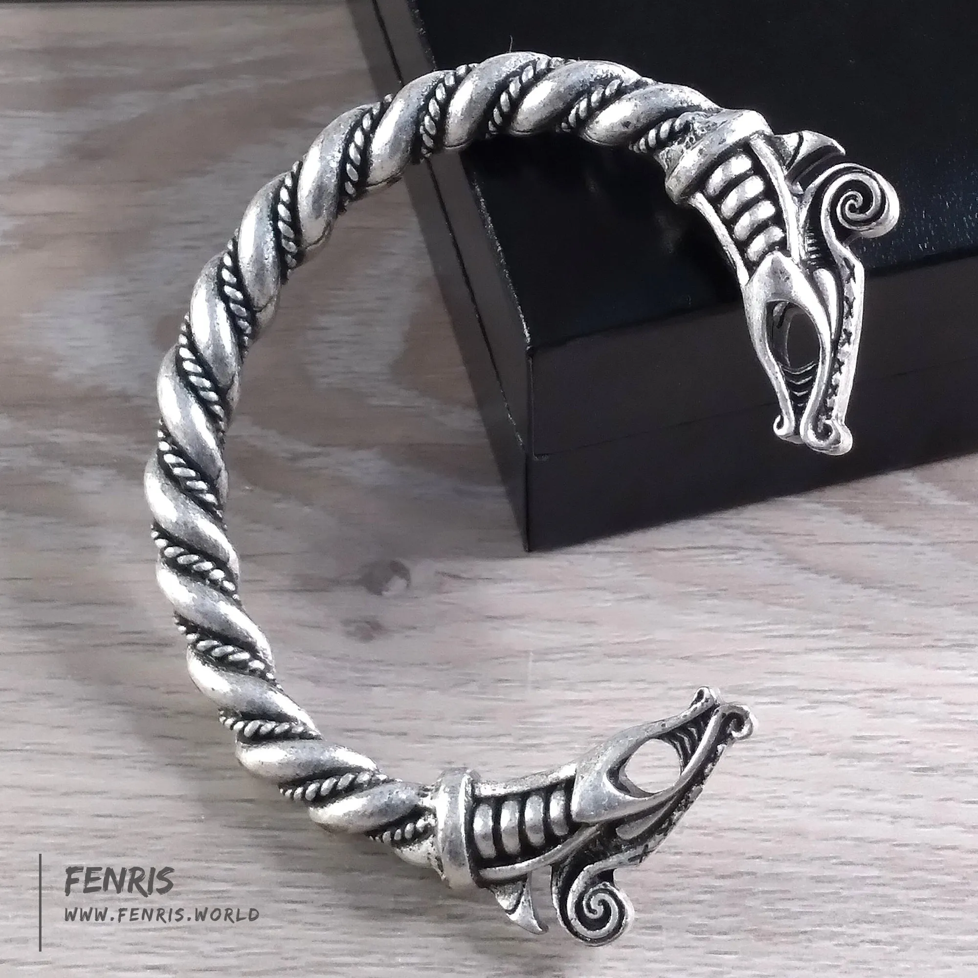 Dragon Bracelet Torc Silver Jelling Danish Viking Style