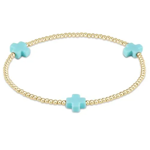 Egirl Signature Cross Gold 3mm Bead Bracelet