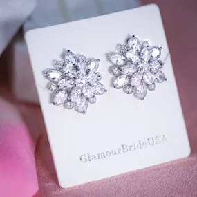 Emily - Silver Crystal Bridal Studs