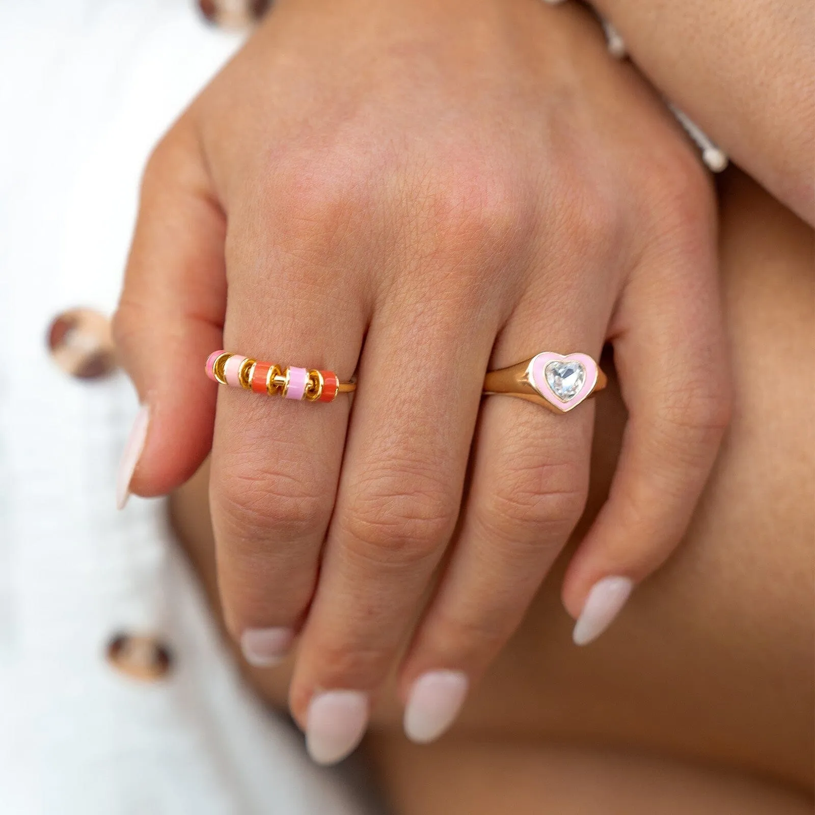 Enamel Bead Fidget Ring