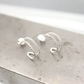 Entwined collection: Silver Crescent Studs