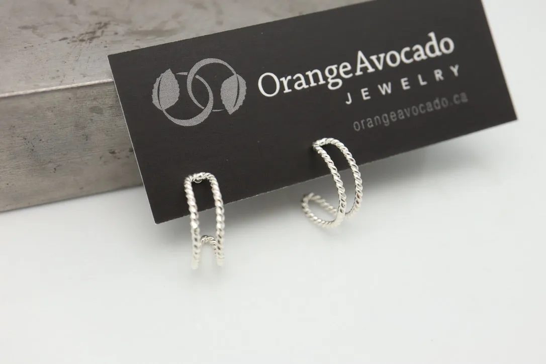 Entwined collection: Silver Crescent Studs