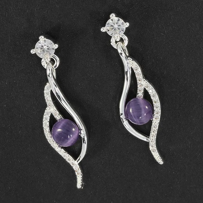 Equilibrium Moonstone Modern Earrings Purple