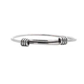 Estate Adjustable Bangle Bracelet in Sterling Silver