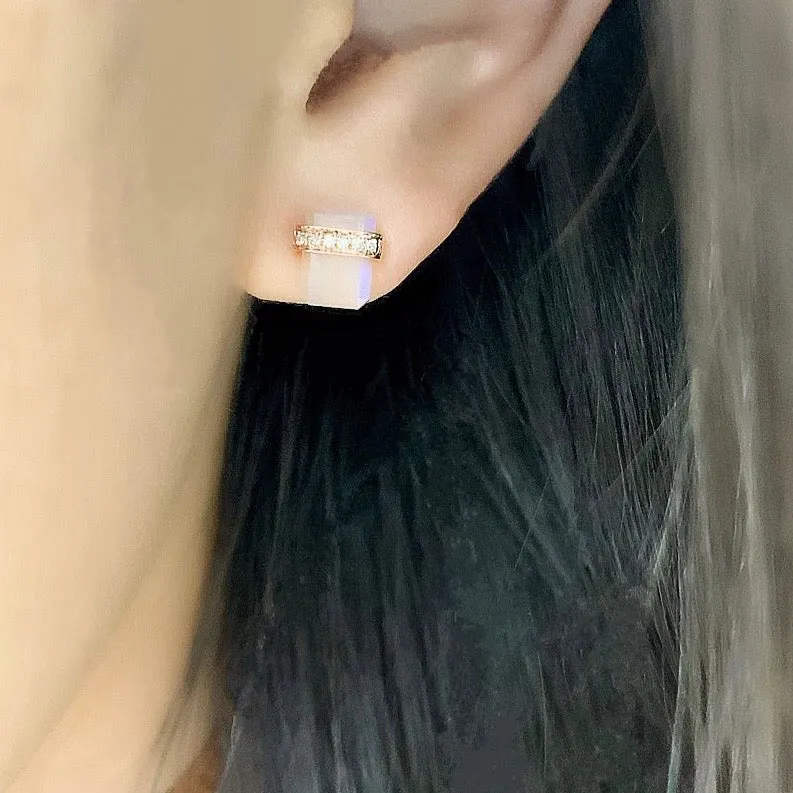 Ethos Rainbow Moonstone Post Earrings